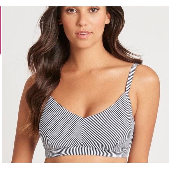 Sea Level Swim Positano Stripe DD / E Cup Bralette Underwire Bikini Top 10 NWT - Picture 1 of 4